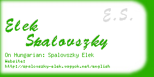 elek spalovszky business card